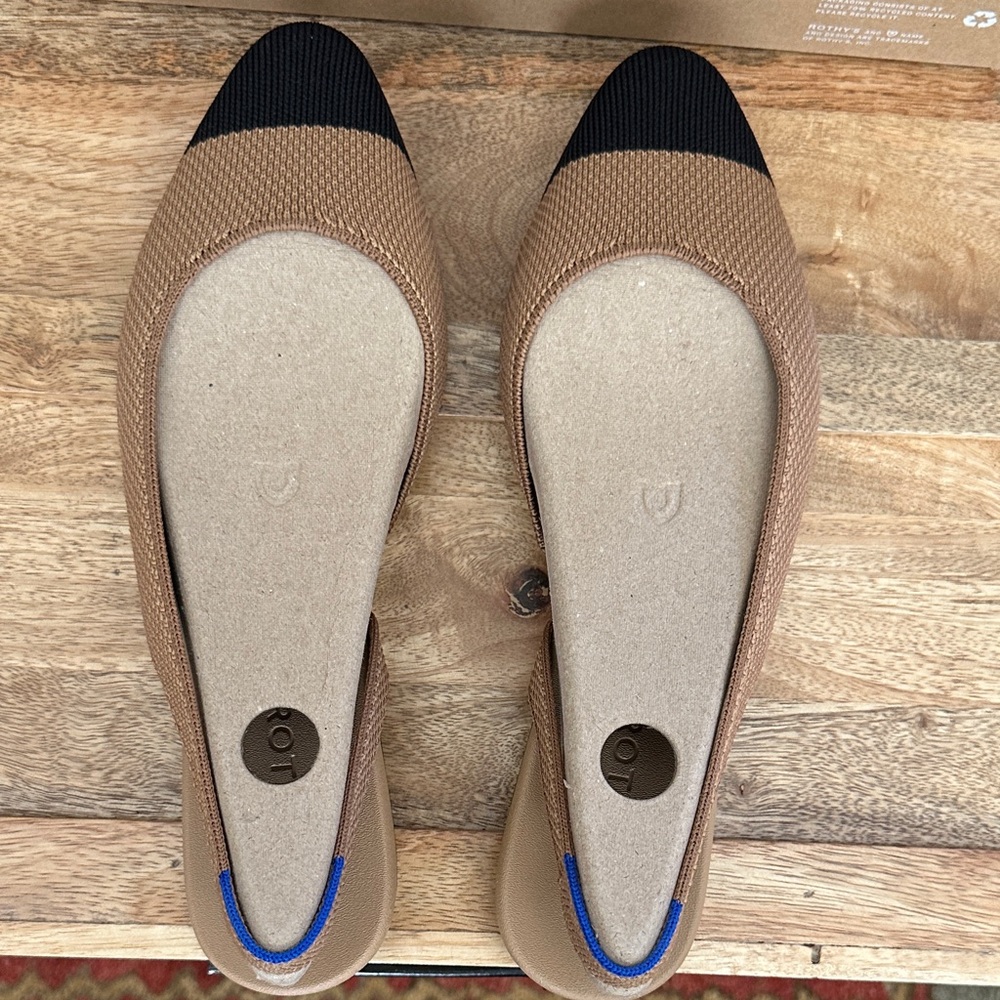 Rothy's Brown and Black Pointed Toe Flats - Picture 10 of 10